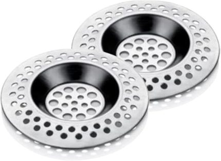 2 ADET Lavabo Evye Süzgeci Lavabo İçi Süzgeç 8 cm Metal Tıkanma Önleyici Temizlik Ürünü Pratik ve Ergonomik Kolay Sök-Tak Modüllü
