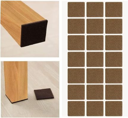 Mobilya Keçesi,Kendinden Yapışkanlı Zemin Koruyucu Kahverengi (30x30mm)