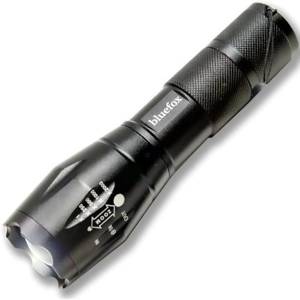 Güçlü LED El Feneri, 10W Ultra Parlak Işık, 5 farklı Mod, Zoom Özellikli, Dayanıklı Aluminyum Gövde