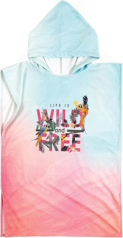 Yazlık Panço Kapşonlu Plaj Havlusu Surf Wild