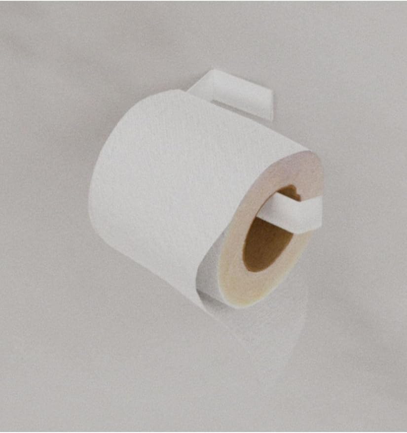 Metal Beyaz Yapışkanlı Tuvalet Kağıtlık, Yapışkanlı Wc Kağıtlık, Tuvalet Kağıdı Askısı 3M Yapışkanlı Tasarım MT73B - Görsel 4