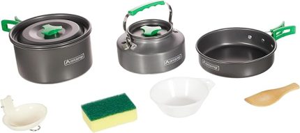 3'Lü Tencere Seti, Dayanıklı Kamp Ekipmanları, Kamp Aksesuarları, Açık Hava Sporları, Doğa Sporları, Yürüyüş, Sırt Çantasıyla Seyahat, Kamp Mutfağı, Kamp Malzemeleri