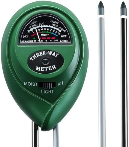 Toprak PH ölçer, 3'ü 1 arada bitki toprağı test cihazı seti, ışık ve pH asit test cihazı, bahçe, çiftlik, çim, iç ve dış mekan için bitki toprağı test cihazı kiti, (pil gerekmez)