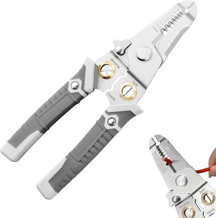 Kablo sıyırma pensesi, 7'si 1 arada çok fonksiyonlu tel ayırma pensesi, kablo sıyırıcı, elektrik kablolarını sıyırmak için elektrikli sıyırma aleti, sıyırma ve sıkma aletleri