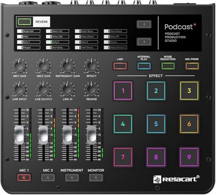 Podcast+ Production Studio | Tiktok | Instagram | Youtube | Podcast Efektli Canlı Yayın Ses Mikseri | (PC | MAC | Android | iOS | iPad OS Uyumlu)