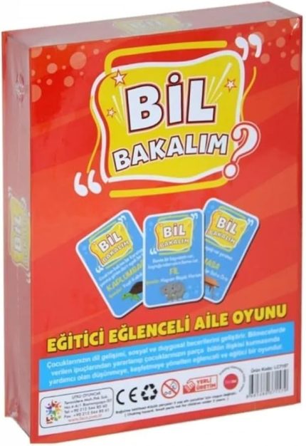 Bakalım Eğitici Aile Oyunu, 32 Bilmece Kartı, 3+ Yaş, 15x21 cm