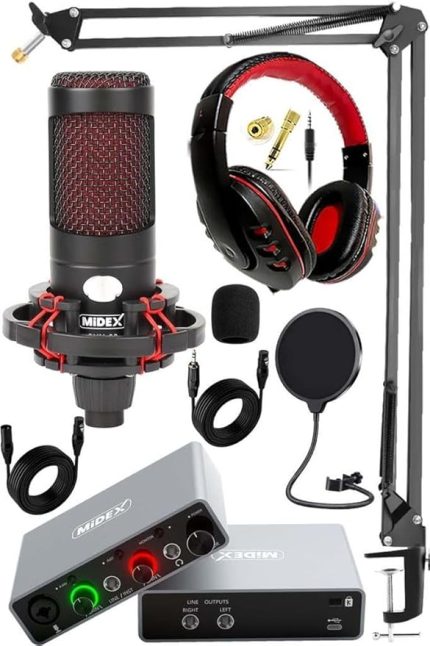 Central-GR Pack-2 Stüdyo Kayıt Ekipmanları GLX-700GR Ses Kartı CXN-30 Stüdyo Mikrofon