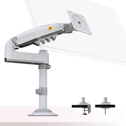 North Bayou Nb H100 24"-35" Amortisörlü 2-9 kg Monitör Tutucu Kol Stand (Beyaz)