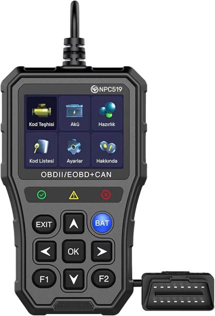 NPC Türkçe OBDII/EOBD+CAN Modlu Hata Hafızalı Araç Arıza Tespit/Silme Cihazı (NPC519)