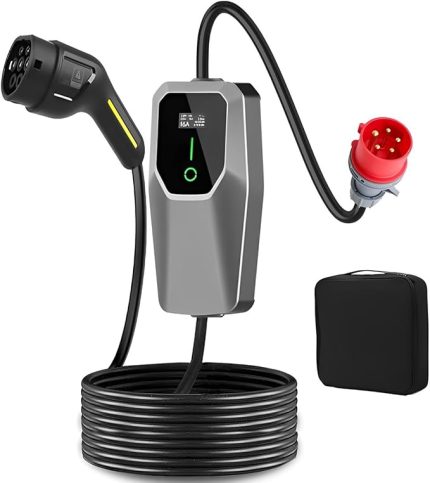 11 KW Elektrikli Araç Şarj Cihazı EV Şarj Cihazı Tip 2 Şarj Cihazı EV Şarj Cihazı Taşınabilir EV Şarj Kablosu Tip 2 Ayarlanabilir Şarj Gücü 16A 3 Fazlı (10M)