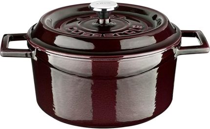 Premium Serisi - Döküm Yuvarlak Tencere, 20 cm, Majolik Mor