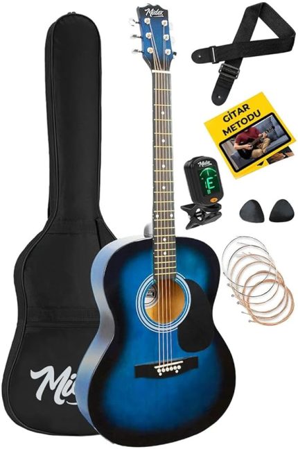 RG-530BL Kaliteli Mavi 40 İnç Akustik Gitar Seti 4/4 Yetişkin