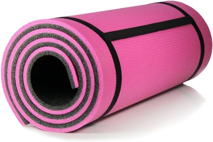 10 Mm Pilates Kamp Matı Pembe Siyah 180cm