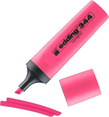 344 fosforlu kalem - pembe - 1 fosforlu kalem - 2-5 mm kesik ucu