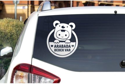 Bebek Var Araba Cam Sticker 24X28Cm