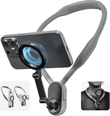 Iphone 16 15 14 13 Pro Max Için Montajı El Serbest Pov/vlog Esnek Spor Tutucu Boyun Telefon Tutacağı Tüm Telefonlar için Uyumlu