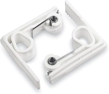 Örtüsü Mandalı, Ayarlanabilir Plastik Tutma Klipsi, Yaylı Kıskaç, Beyaz (8)