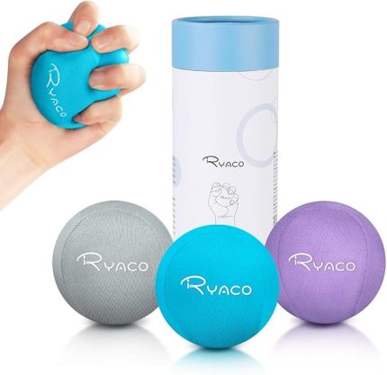 El Terapisi Egzersiz Stres Topu Paketi - 3'lü Set - Kavrama Güçlendirilmiş Dinamik Dirençli Stres Topu - Terapötik El Kurtarma