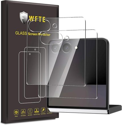 [2'li Paket Samsung Galaxy Z Flip 7/Flip7 Ekran Koruyucu Temperli Cam - 9H Sertlik, Çizilmez, Parmak İzi, Kabarcıksız Kurulum, HD Şeffaf, Tam Kapsama Koruyucu Film