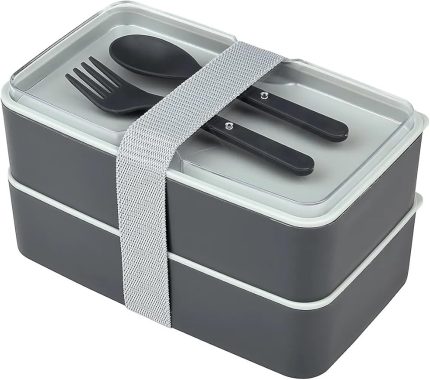 Bölmeli Çatal Kaşıklı Plastik Beslenme Saklama Kutusu MIT1095