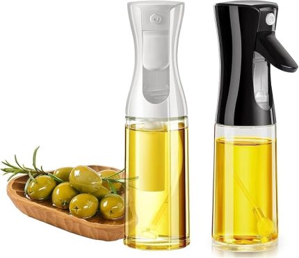 Yağ Sprey Şişesi – 200ml Püskürtmeli Yağdanlık, Cam Gövde, Airfryer, Fırın ve Diyet Yemekler İçin Yağ Püskürtücü Şişe