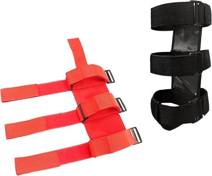 Wolf 2 x Araba Rulo Bar Yangın Söndürücü Tutucu Ayarlanabilir Söndürücü Montaj Kayışı Jeep Wrangler Polaris Ranger, Can Am Maverick vb için Yedek (Siyah+Kırmızı)