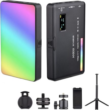 W140 RGB LED Video Işık Kiti Cep Video Konferans Aydınlatması CRI95 2500K-9000K Masaüstü Tripodlu Kısılabilir 20 Aydınlatma Efekti Ballhead Telefon Tutacağı Bilgisayar Klipsi Mobil Vlog için