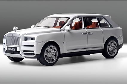 Metal Buhar Atan Led Işıklı Ses Efektli 1:22 Ölçek Rolls Royce Model Jip Araba Diecast Koleksiyonluk Hediyelik Çık Bırak (BEYAZ) - Görsel 5