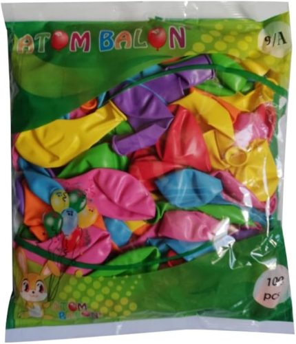 Ticaret 9A Karışık Renkli Balon 100'lü Atom