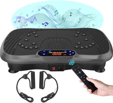 Bluetooth'lu Titreşimli Egzersiz Aleti Tüm Vücut Egzersizi Kilo Kaybı Için Ev Ofis Spor Aleti GRİ