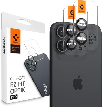 iPhone 16/16 Plus Kamera Lens Camı Koruyucu Kolay Kurulum GLAS.tR EZ Fit Optik Pro (2 Adet) Black - AGL07921