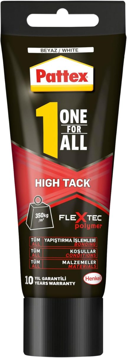One for All High Tack, Yüksek Kaliteli Montaj Yapıştırıcısı, Tüm Yüzeyler için Güçlü Yapıştırıcı, Profesyonel Çok Amaçlı Yapıştırıcı, 1x142g Tüp