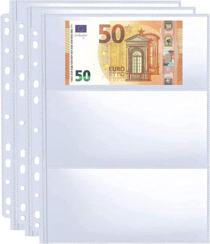 30'lu Paket 180 Cepli 11 Delikli Banknot Kılıfları, Nakit Para Koleksiyon Albümleri için Doldurma Sayfası, Çift Taraflı Para Birimi Sayfası, 3 Cepli Euro, Kağıt Para, Yabancı Para ve Kupon Toplamak