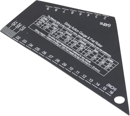 Gitar Teli Eylem Ölçer Cetvel Aracı, Paslanmaz Çelik Elektro Gitar Bas Parçaları Aksesuarları, Gitar Dize Eylem Ölçer Cetvel Aracı