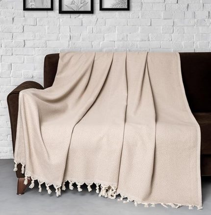 CONCEPT Trendy Koltuk Örtüsü Bej 2'li Set 170x230cm