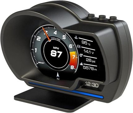 Araba HUD Ekranı, OBDⅡ GPS Akıllı Ölçer Yüksek Çözünürlüklü Hız Göstergesi Araç Teşhis Aracı OBD Arıza Kodu Eliminasyon Güvenli Sürüş Bilgisayarı Tüm Araçlar için Aşırı Hız Arıza Alarmı