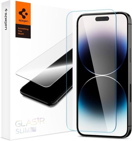 iPhone 14 Pro ile Uyumlu Cam Ekran Koruyucu GLAS.tR Slim HD Şeffaf - AGL05222 (Spigen TR Garantili)