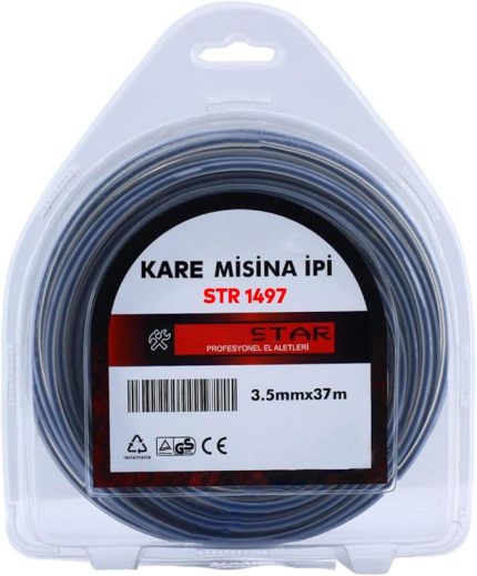 Motorlu Tırpan Kare Misina 3.5 mm 37 Metre Çim Ot Biçme Teli Extra Güçlü Profesyonel