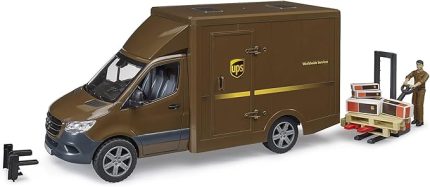 BR02678 Mercedes Benz Sprinter Ups Kargo Aracı Transpalet Ve Figür