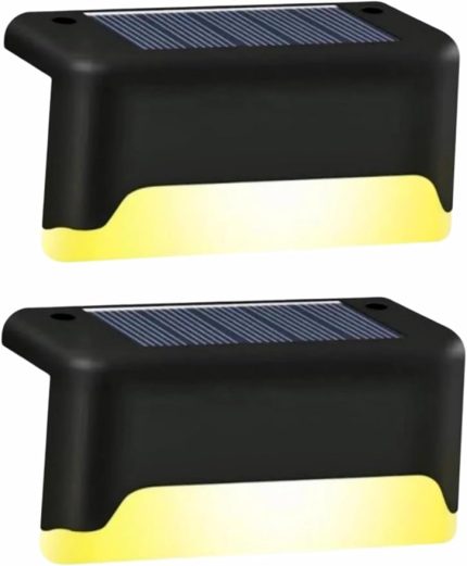2 Adet Led Solar Güneş Enerjili, Merdiven, Veranda, Bahçe, Balkon Ve Çit Lambası, Köşebent, Su Geçirmez Water Proof Solar Lamba Gün Işığı, Güneş Enerjili Aydınlatma
