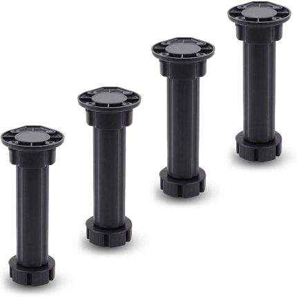 Mobilya Dolap Ünite Tezgah Ayağı Ayarlanabilir 15 cm Siyah Denge Ayak (4 ADET)