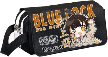 Isagi Yoichi kalem kutusu Anime Itoshi SAE/Bachira Meguru kalem kutusu büyük kapasiteli kalem çantası öğrenciler kırtasiye çantası öğrenci genç için, Siyah 11, 20*8*10CM, Kalem Kutusu