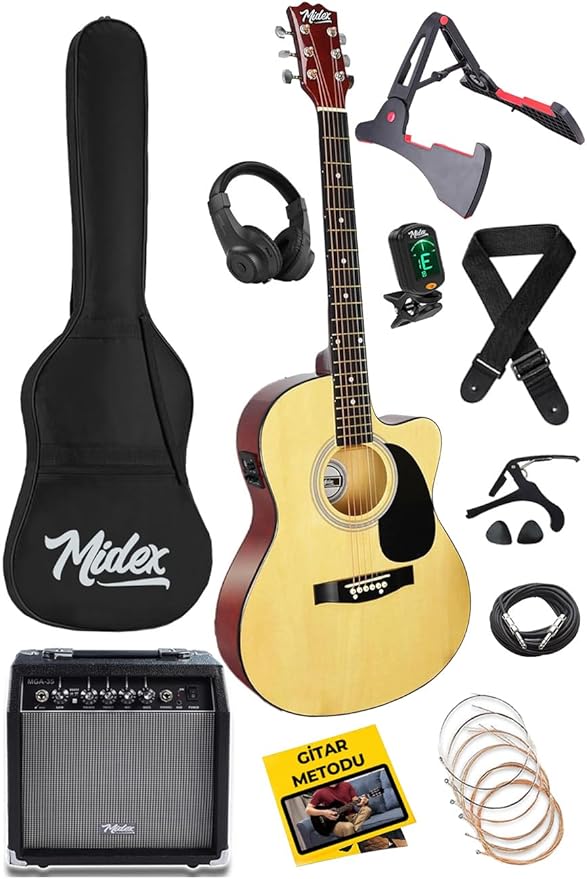 RG-560NT-AMP Natural Amfili Elektro Akustik Gitar Full Set