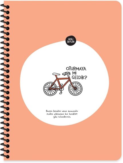 Şeyler Çizgili Spiralli Stickerli Defter Oturmaya Mı Geldik? 16,5x22,5