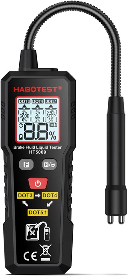 HT5009 Fren Hidroliği Sıvı Test Cihazı Fren Yağı Algılama Kalemi Probu 3 Renk Arka Aydınlatmalı Yüksek Hassasiyetli Otomobil Fren Hidroliği İçeriği Dedektörü DOT3 DOT4 DOT5.1 için