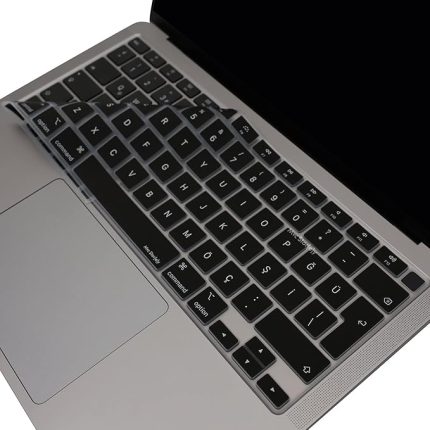 MacBook Air 13 Klavye Koruyucu – A2179 & A2337 M1 Uyumlu • Türkçe Q Düzen • Silikon İnce Kaplama • Toz ve Sıvı Koruması • UK ISO Klavyeyi Türkçeye Çevirme Desteği Siyah