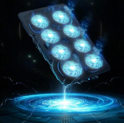 Şok Soğutma Profesyonel Dizüstü Bilgisayar Notebook Soğutucu Laptop Stand Işıklı Oyuncu Laptoplarına Özel 8 Büyük Fanı İle Hızlı Soğutma 2 USB Giriş A8