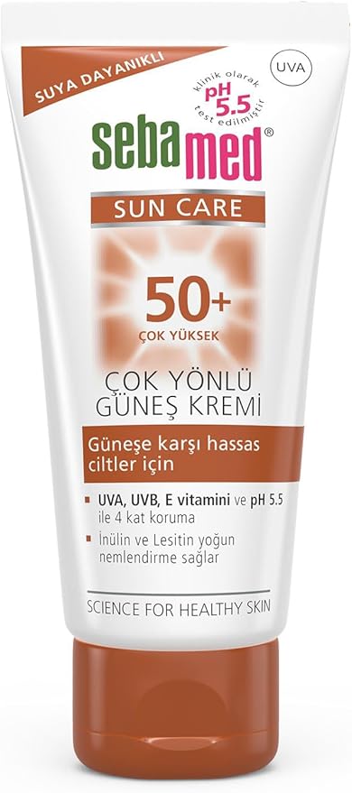 Sun Care SPF 50+ UVA/UVB Filtresi ve E Vitamini Üçlü Yüksek Koruma Çok Yönlü Güneş Kremi 50 ml