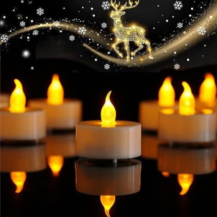Pilli Led Tealight T-LİGHT MUM PİLLİ MUM LED IŞIK SICAK SARI RENK DEKORASYON SÜSLEME DÜĞÜN KINA ORGANİZASYON (24)