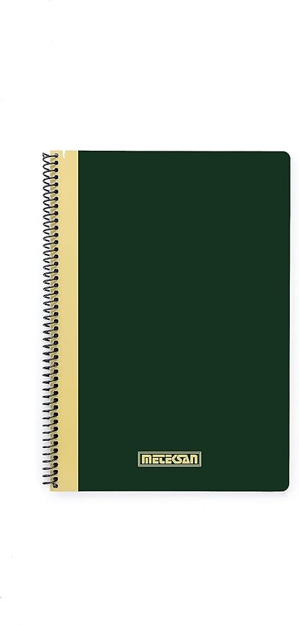 Pruva Ofis Serisi, A4 120 Yaprak Çizgili Karton Kapaklı Pet Spiralli Defter, Yeşil